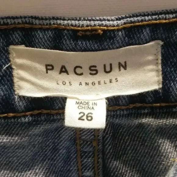 PacSun Blue Denim Floral Embroidered Skirt 26 - Picture 5 of 6